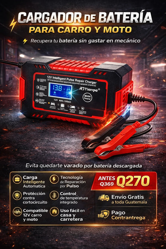 Cargador de bateria para carro y moto
